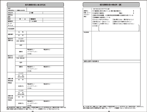 【画像】個別避難計画の様式例